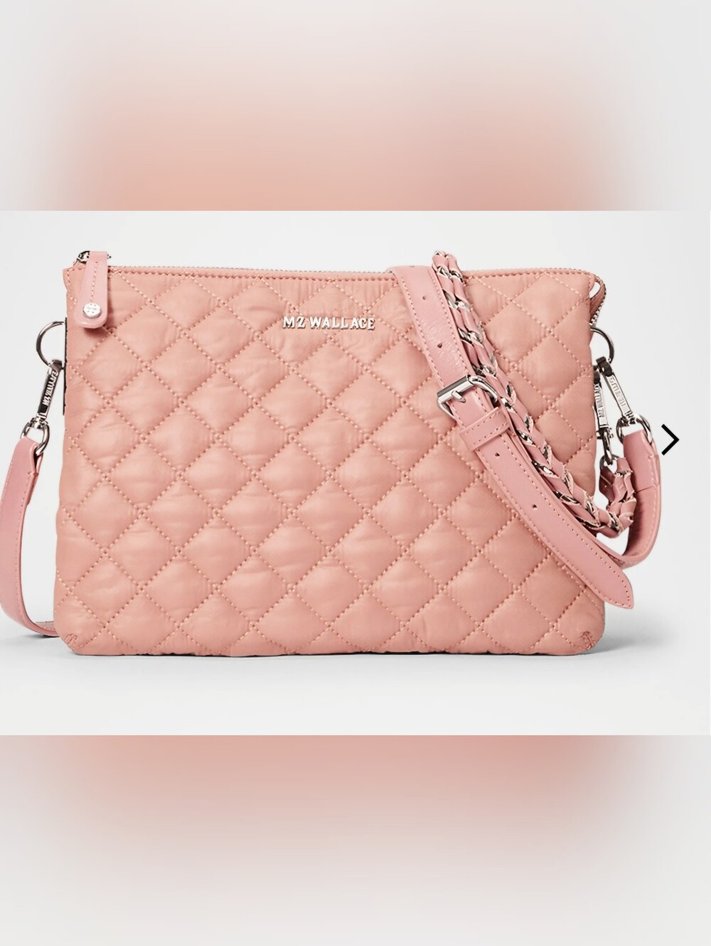 MZ Wallace Crosby Pippa Quilted Crossbody in Dusty Rose Nwt